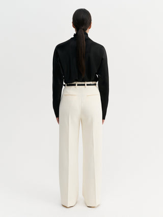 Pantalon ajusté Amel, couleur vanille