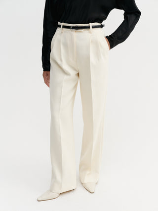 Pantalon ajusté Amel, couleur vanille
