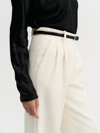 Pantalon ajusté Amel, couleur vanille