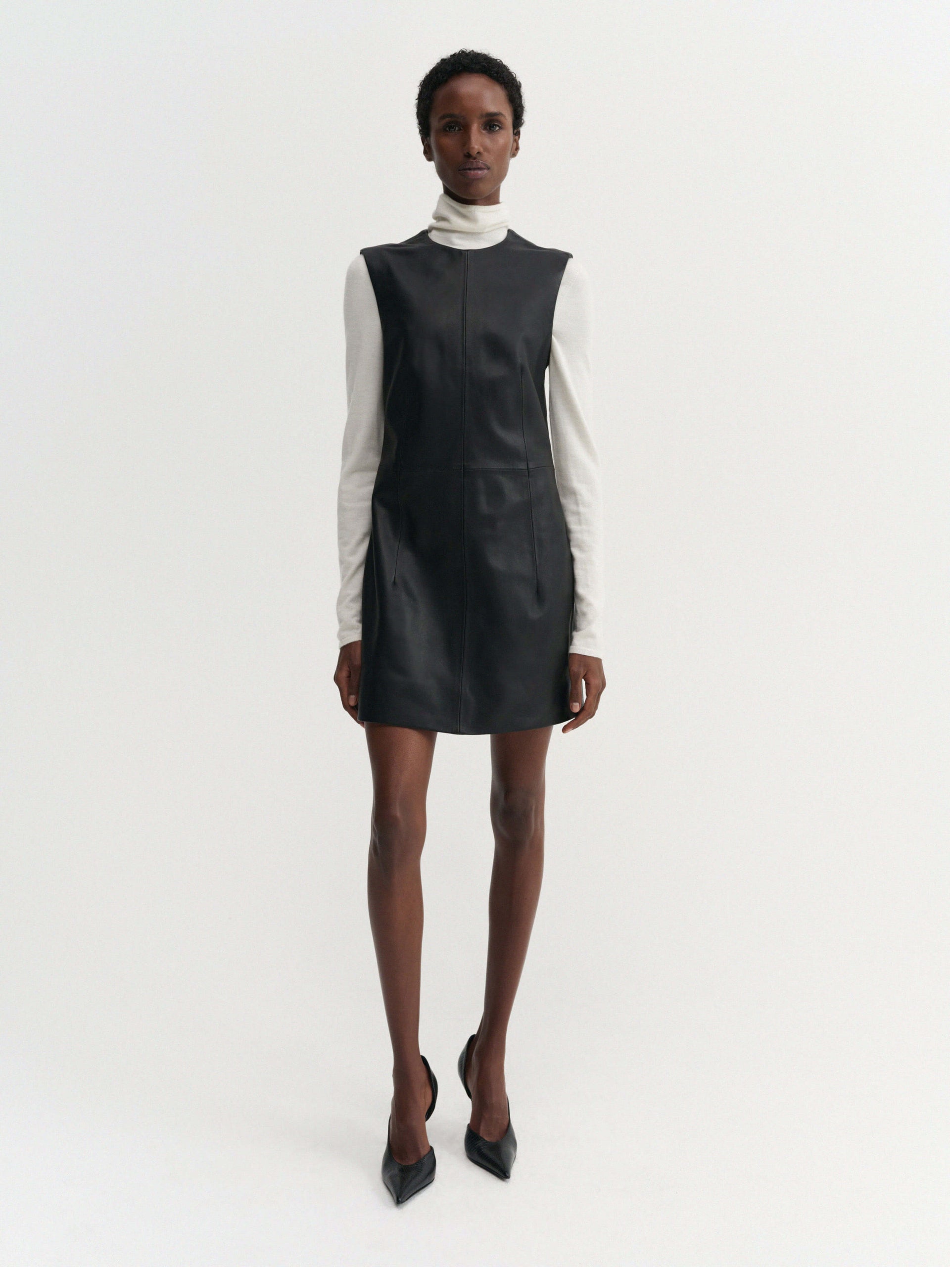 Audrey Leather Dress, black – ALMADA LABEL