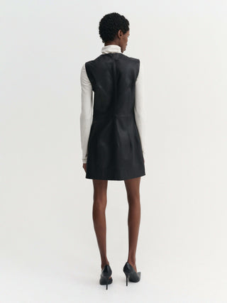 Audrey Leather Dress, black