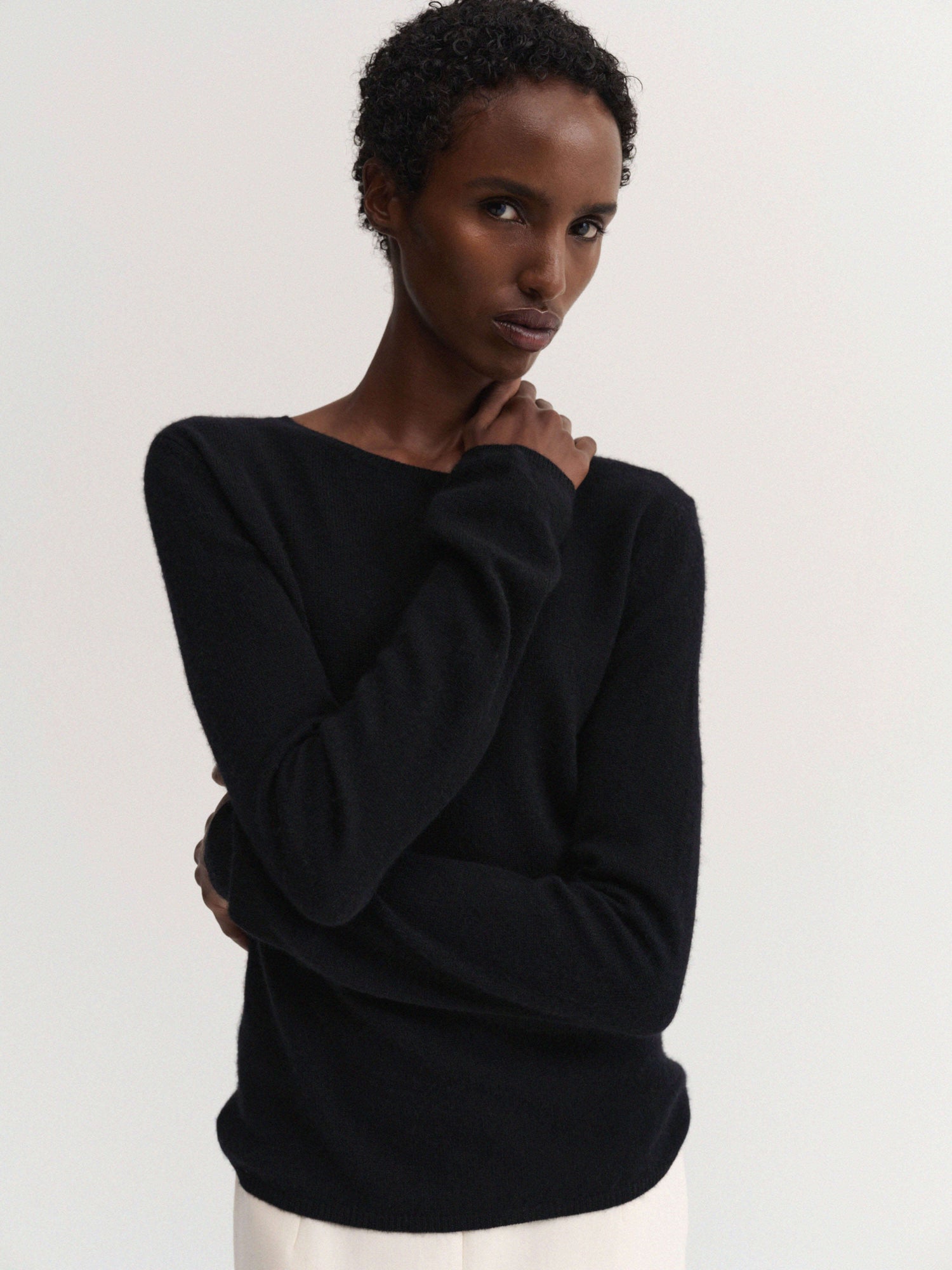 Pull col roulé Awa, noir