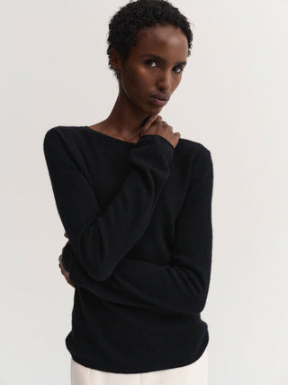 Awa Crewneck Sweater, black