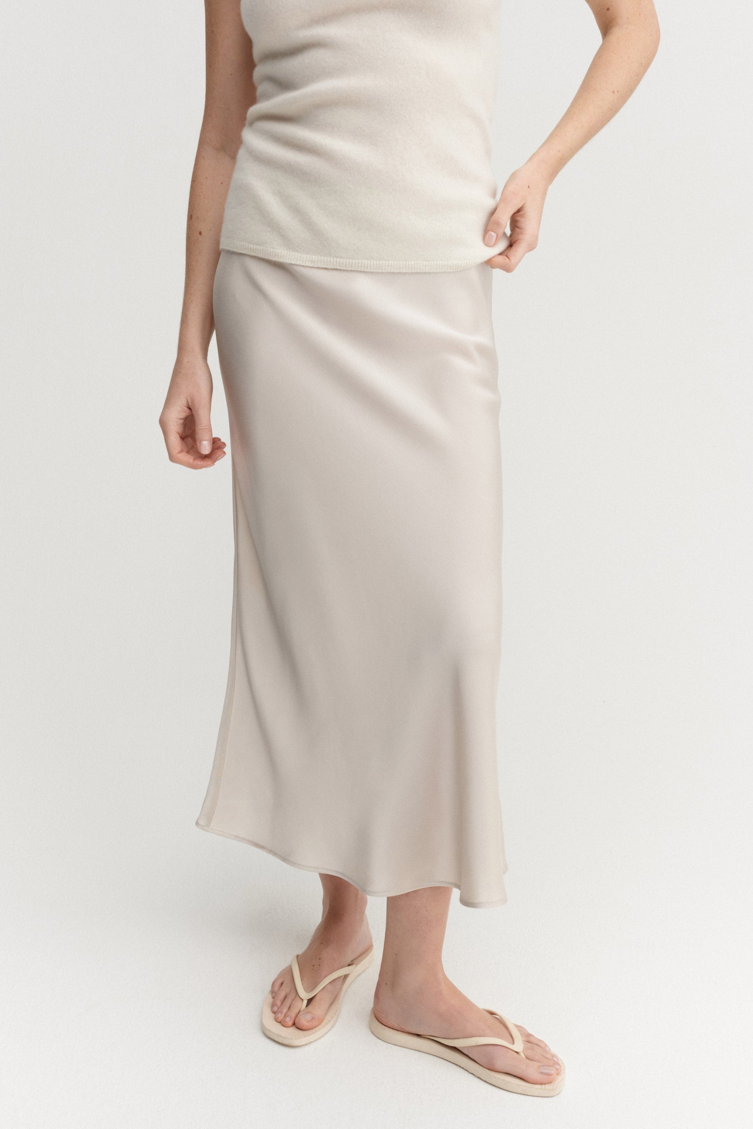 Ayla Satin Skirt, pearl