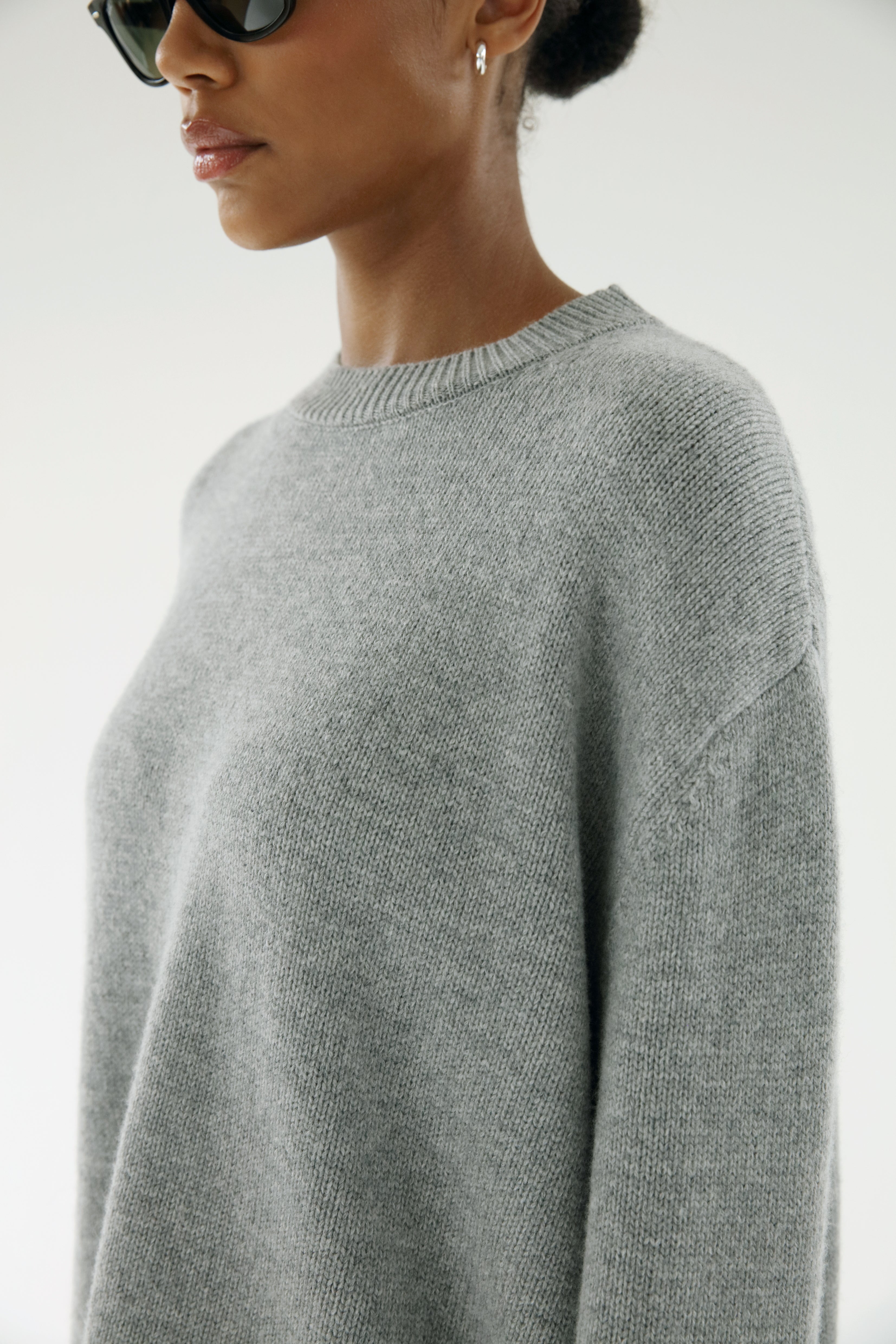 Grey crew best sale neck jumper