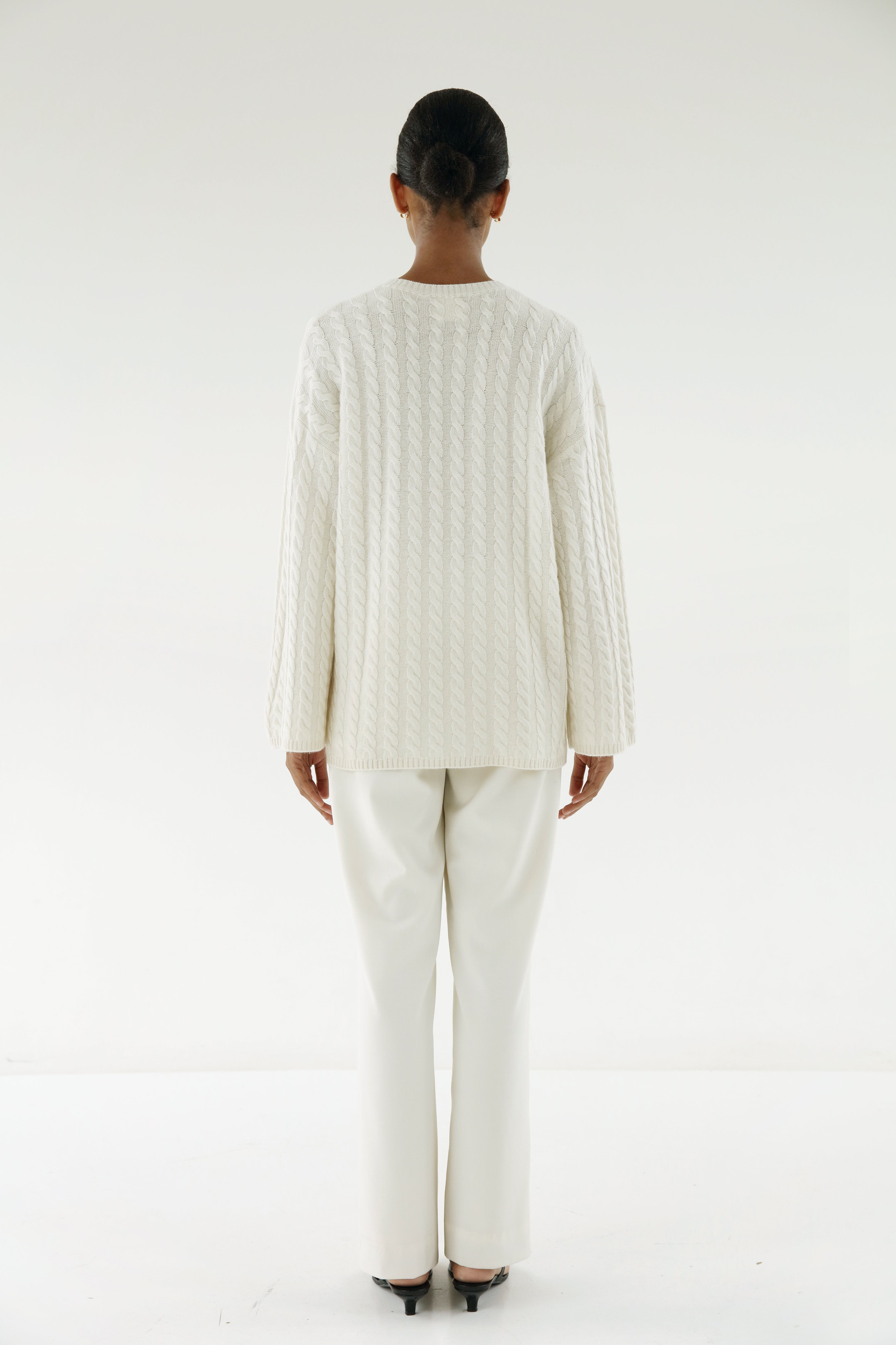 Noa Cable Knit Sweater, cream – ALMADA LABEL