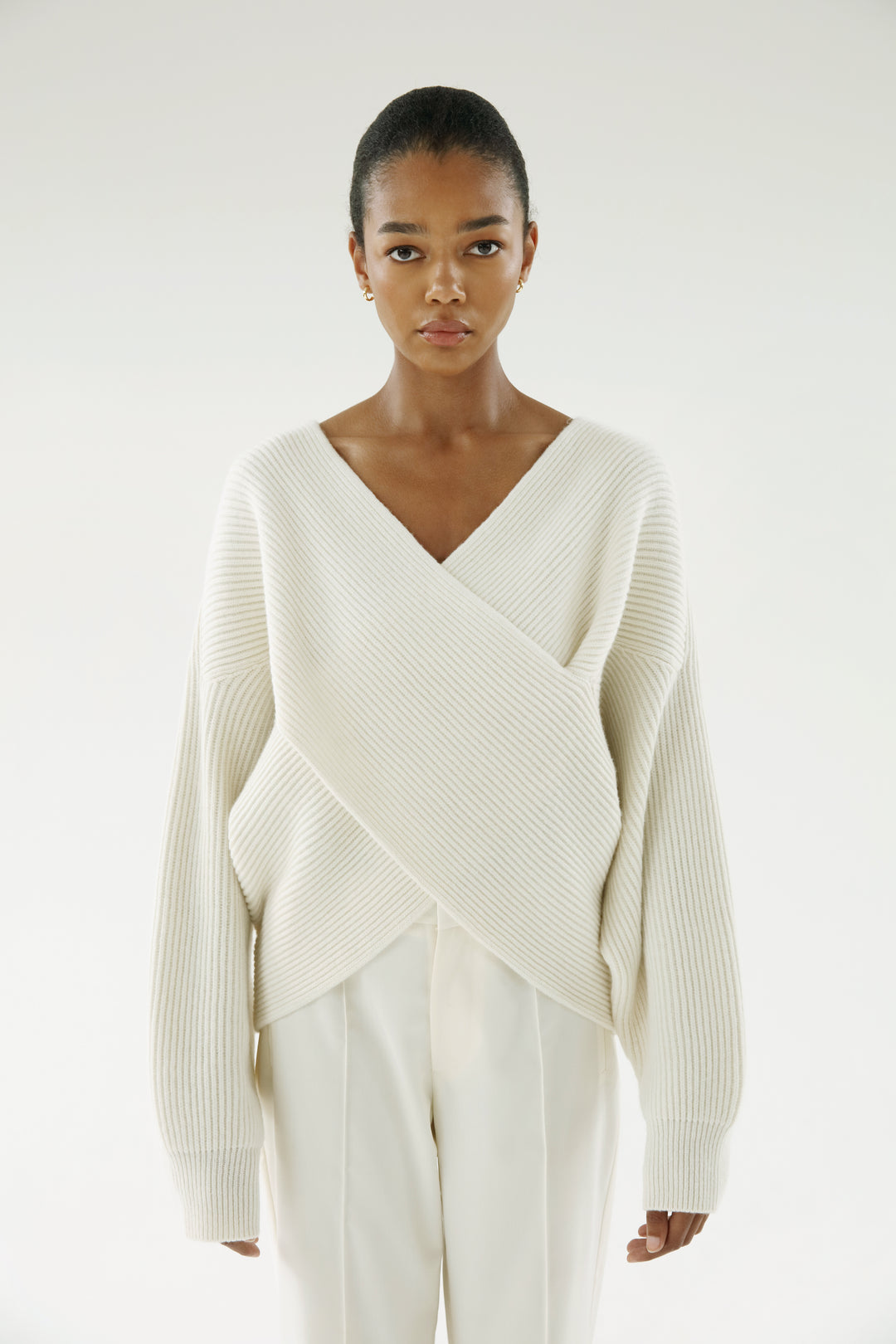 Gia Cross Wrap Sweater, ivory – ALMADA LABEL