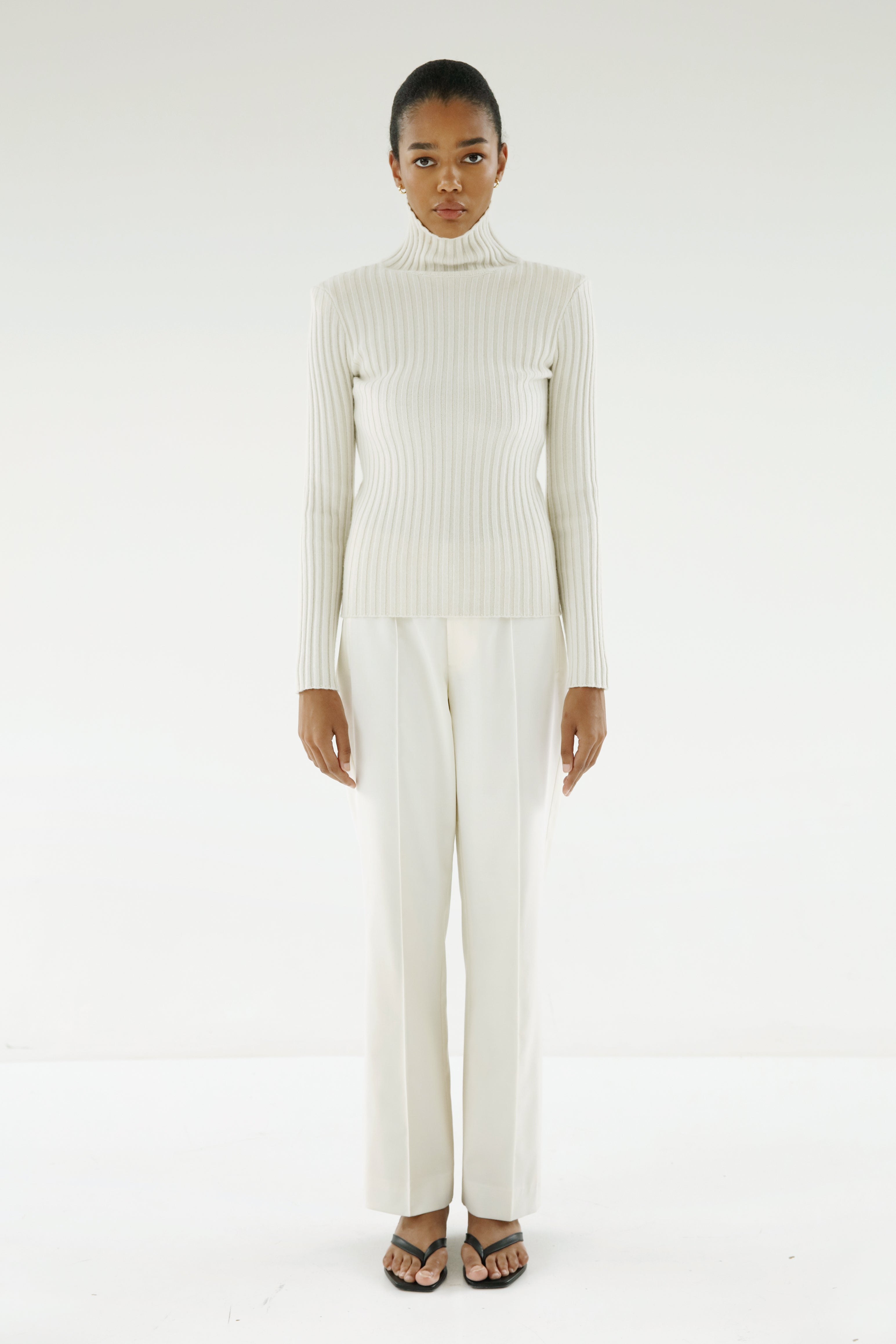 Cream 2024 ribbed sweater