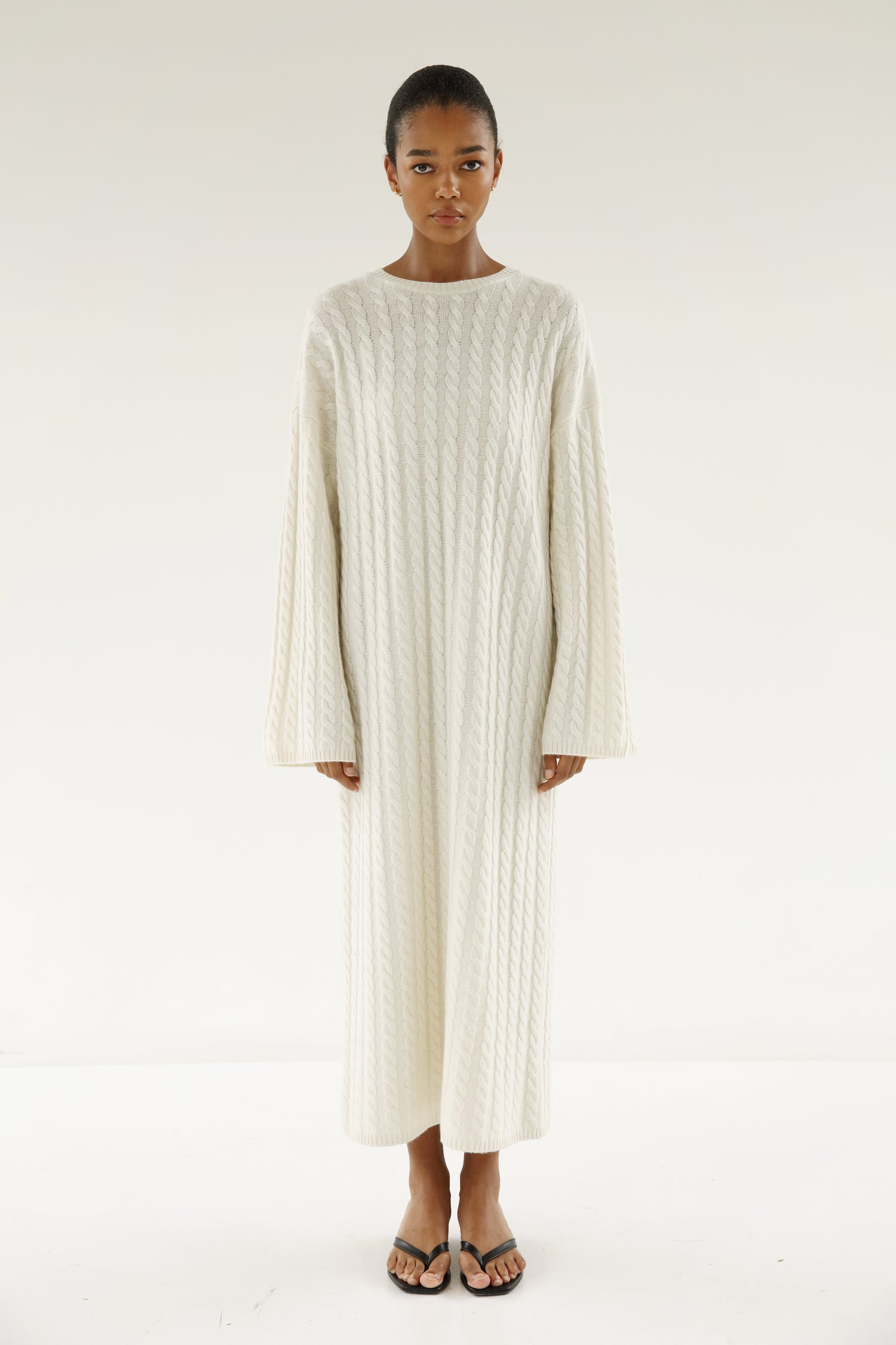 Noma Cable Knit Dress, cream