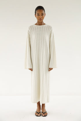 Noma Cable Knit Dress, cream – ALMADA LABEL