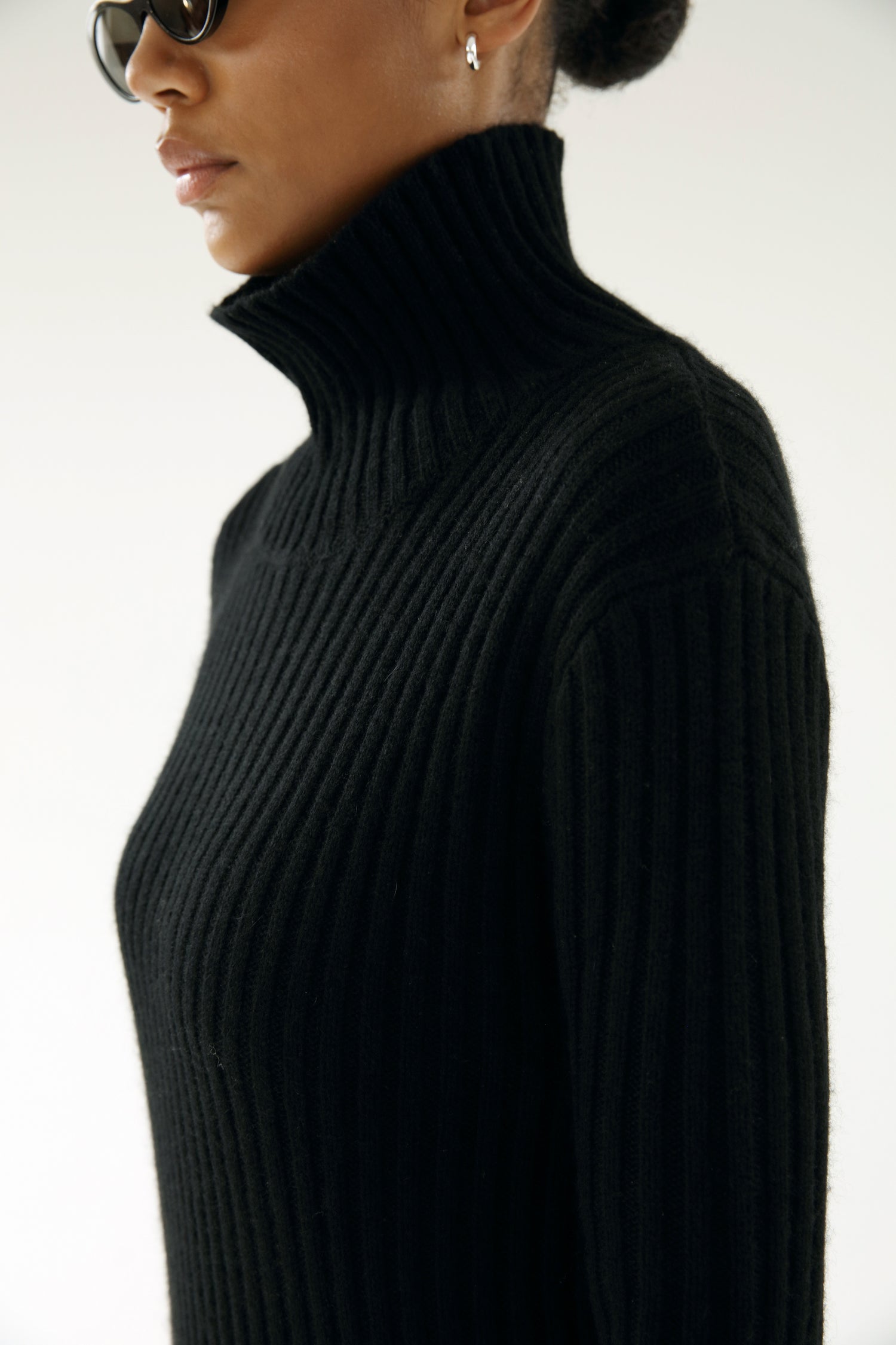 Sue Rib Knit Dress, black