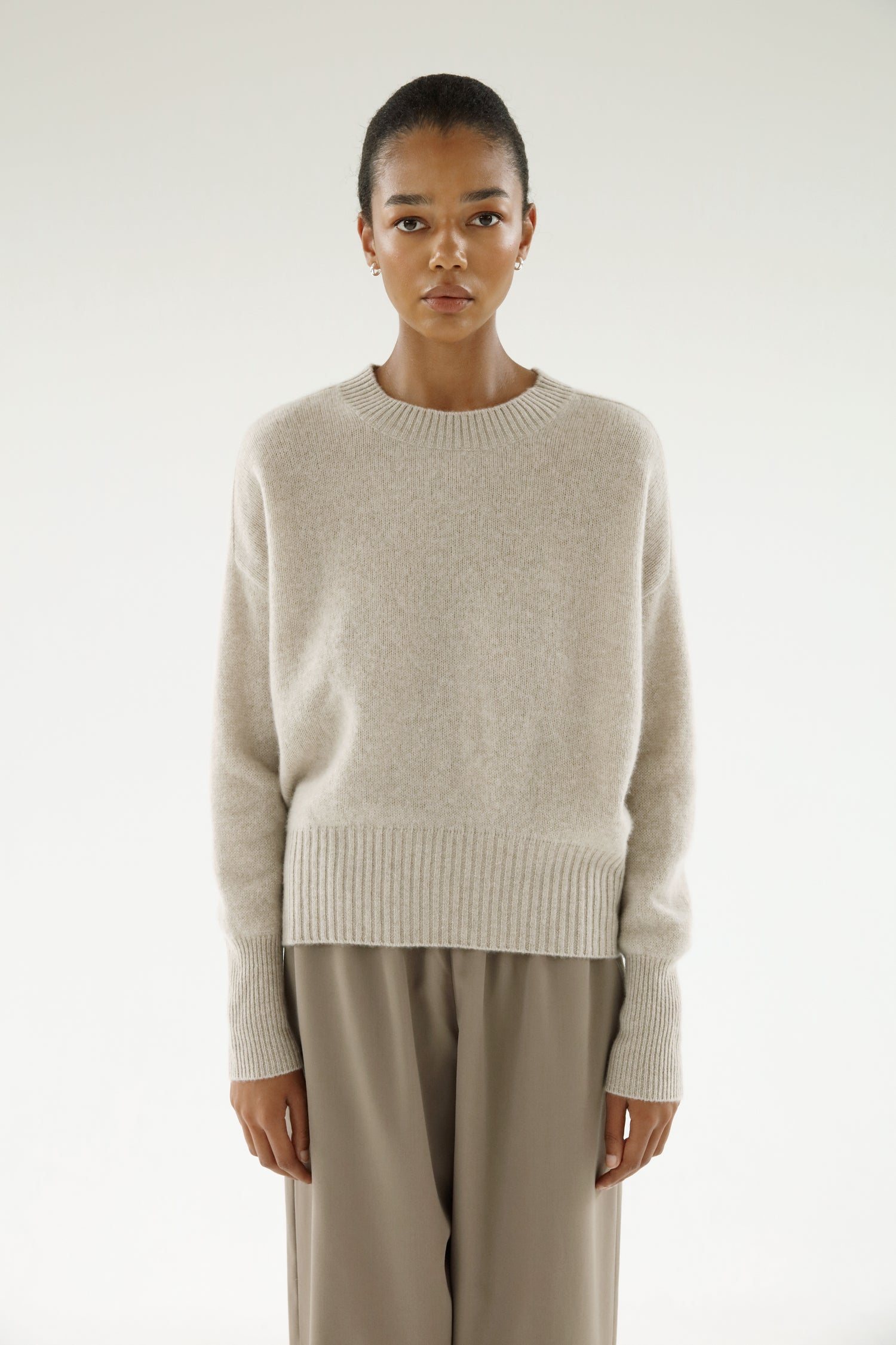 Mica Crewneck Sweater, taupe