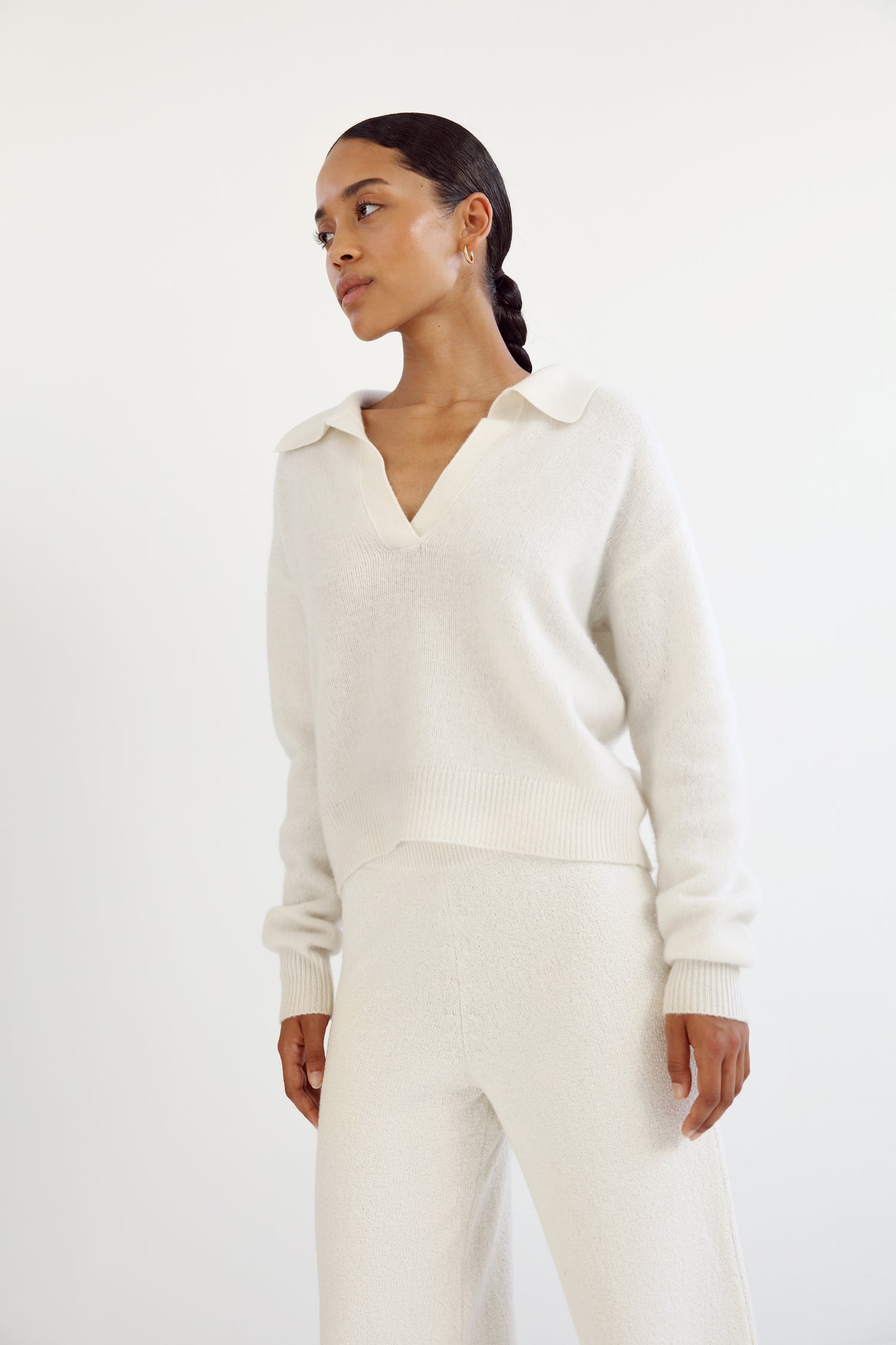 Kaia Collar Sweater, cream