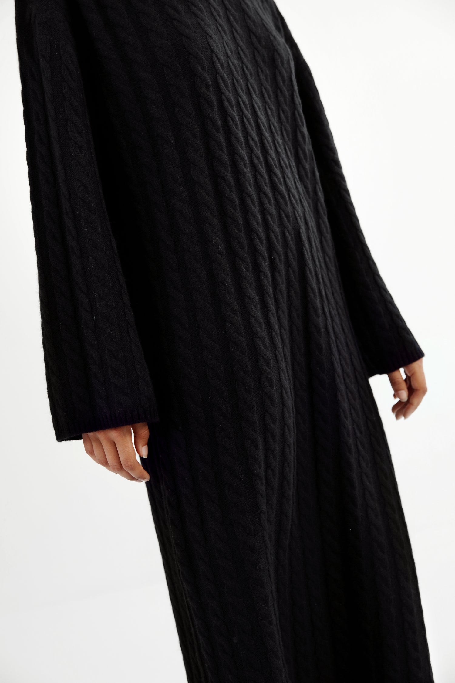 Noma Cable Knit Dress, black