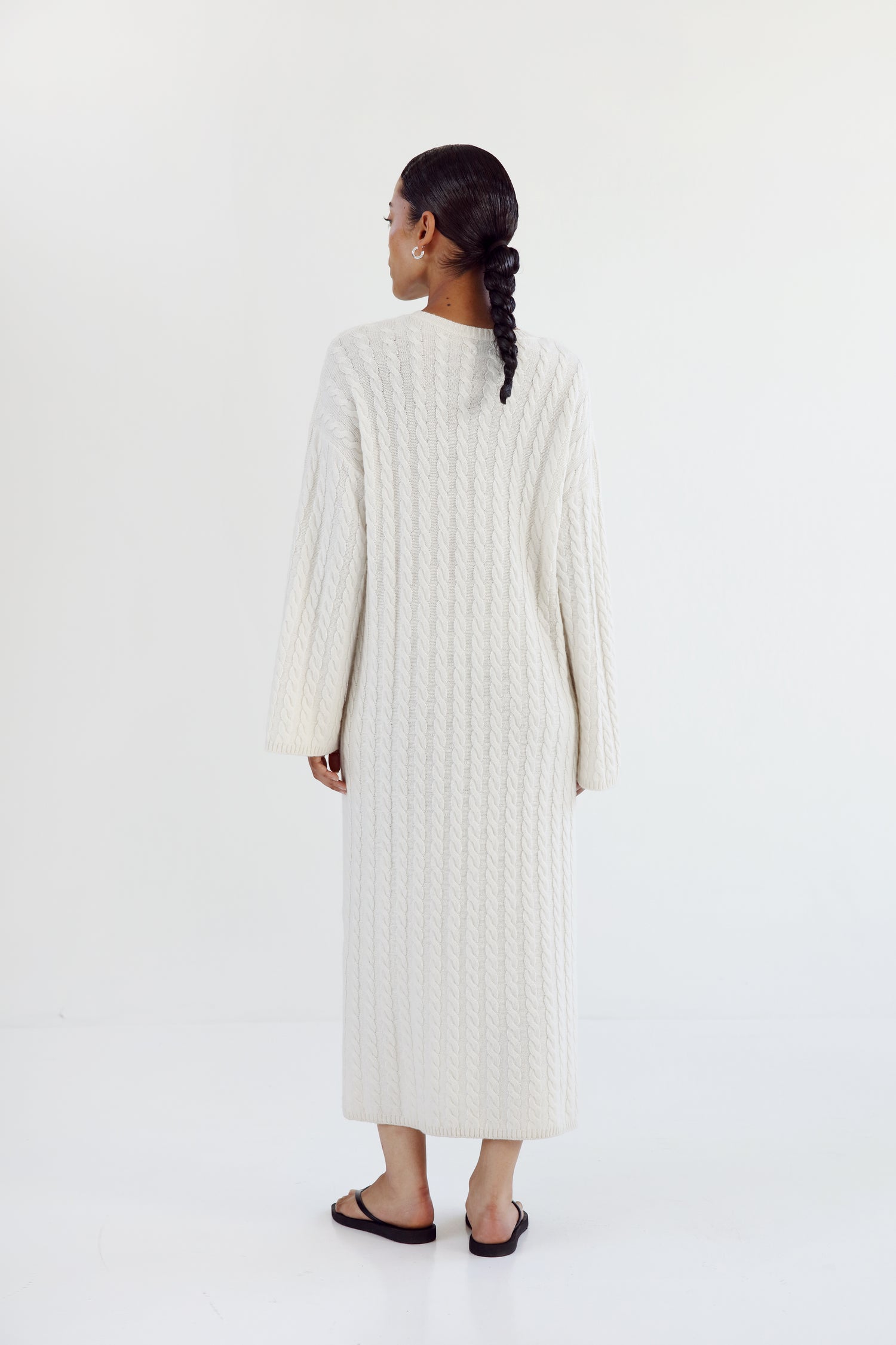 Noma Cable Knit Dress, cream