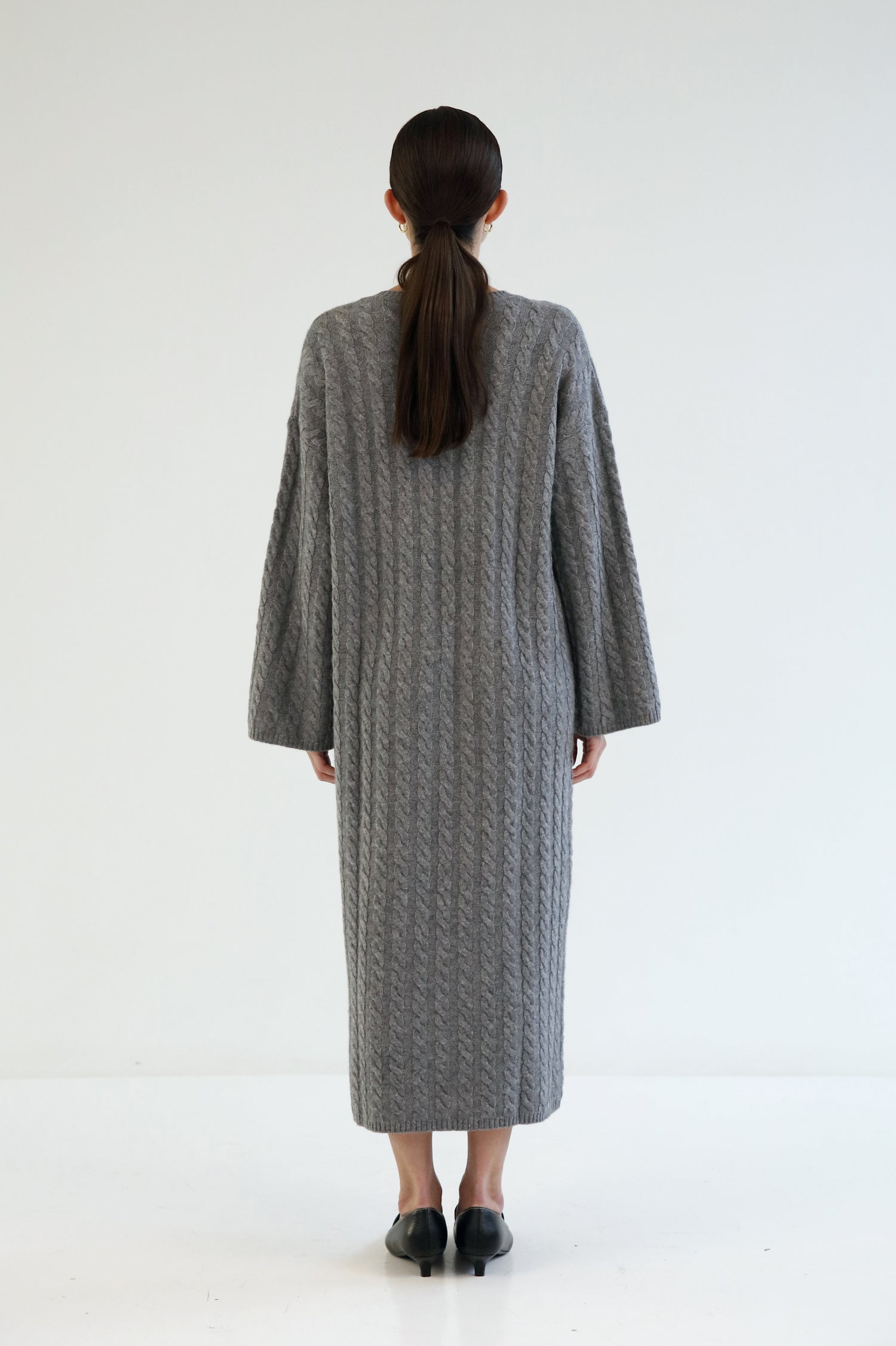 Noma Cable Knit Dress, grey