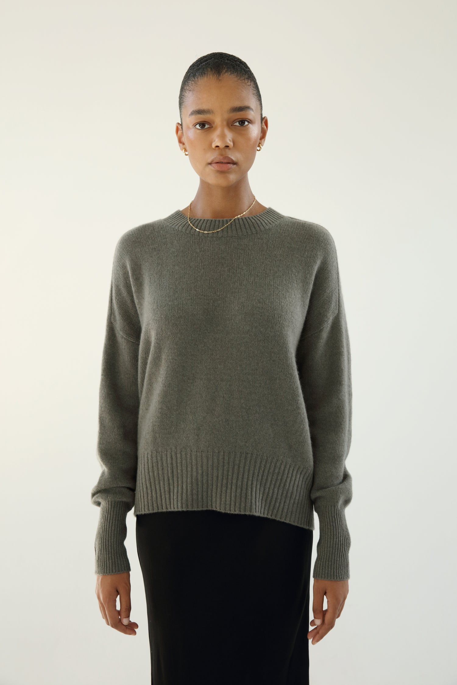 Mica Crewneck Sweater, khaki