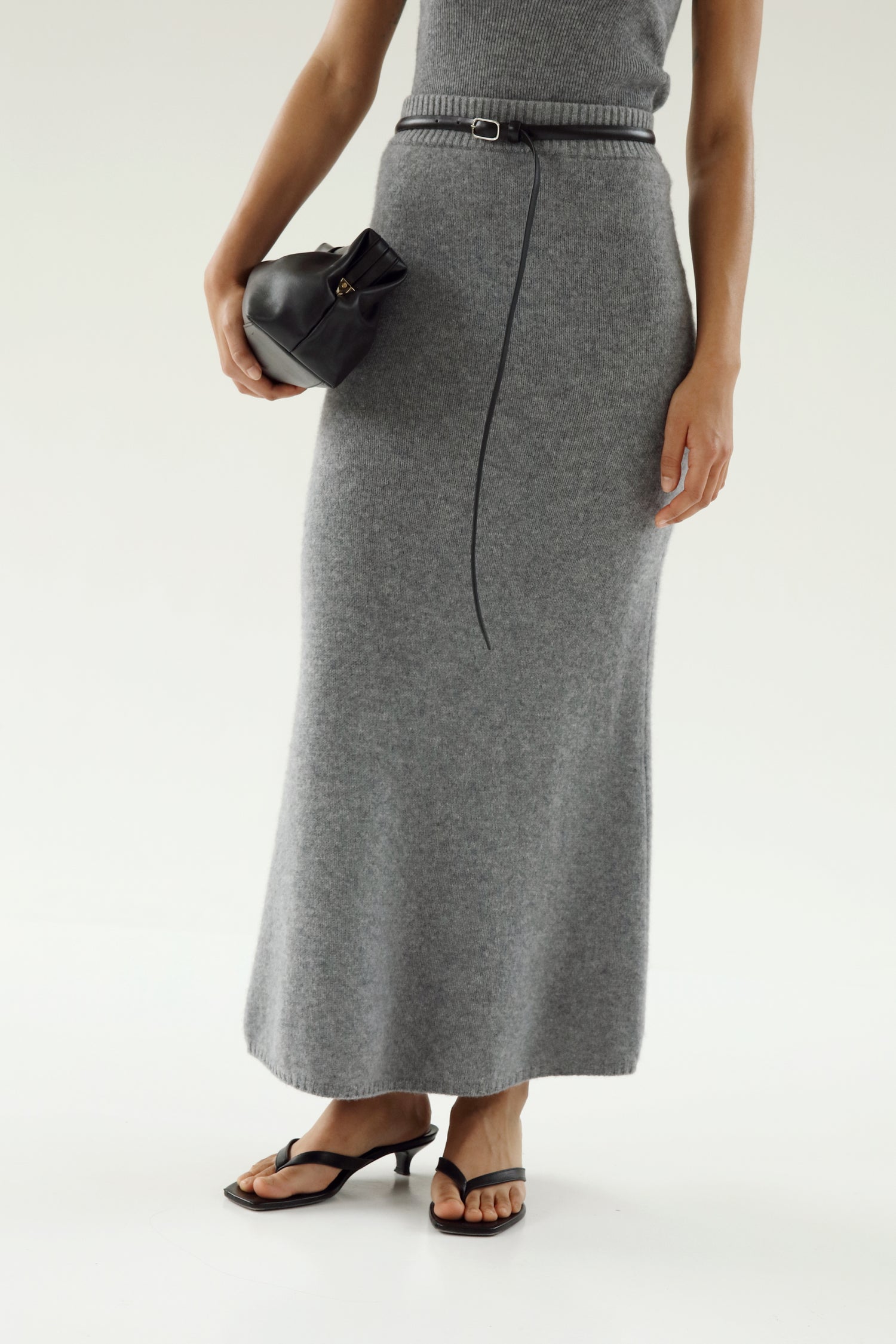 Umi Cashmere Skirt, grey