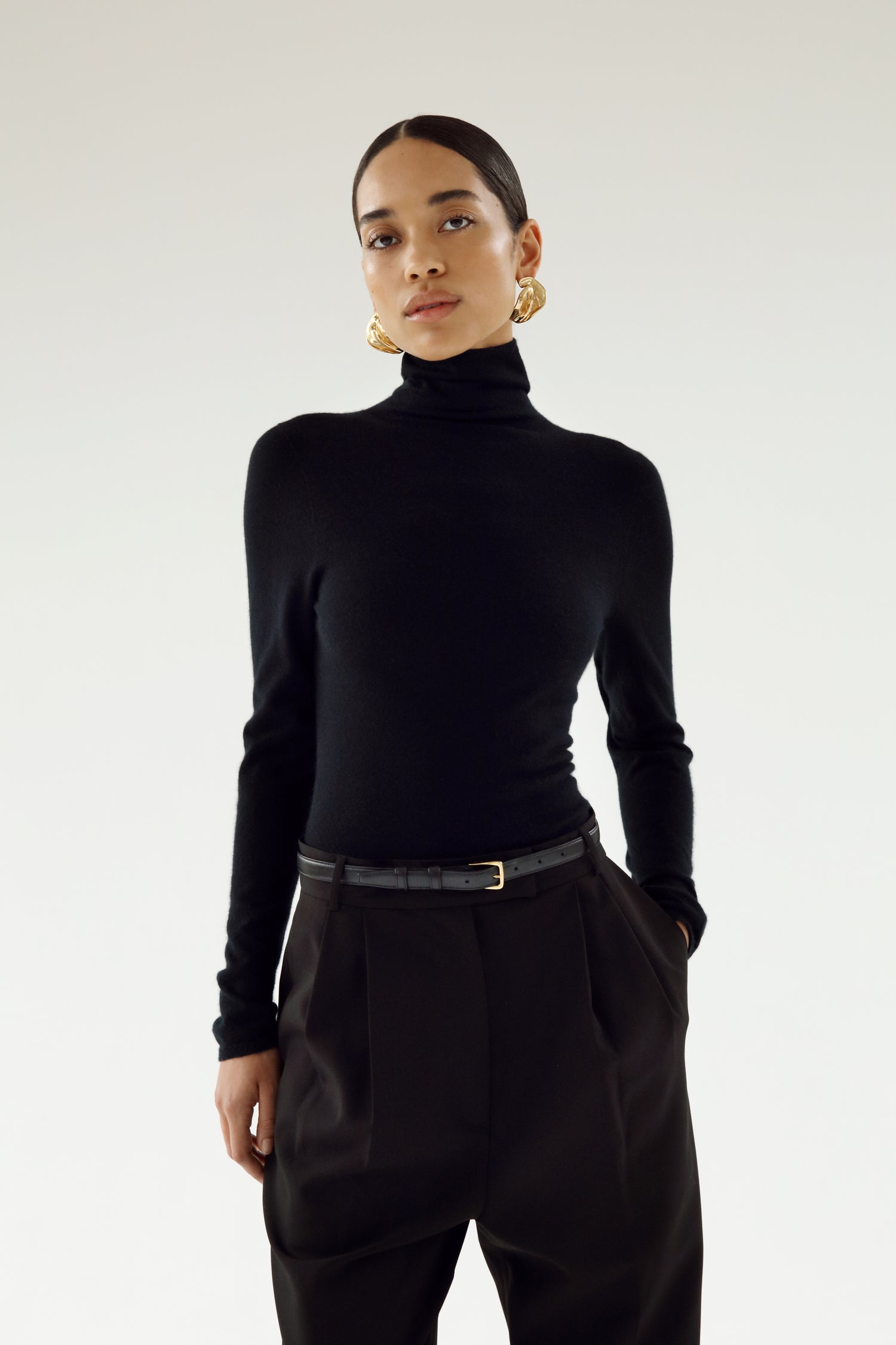 Farra Turtleneck Sweater, black