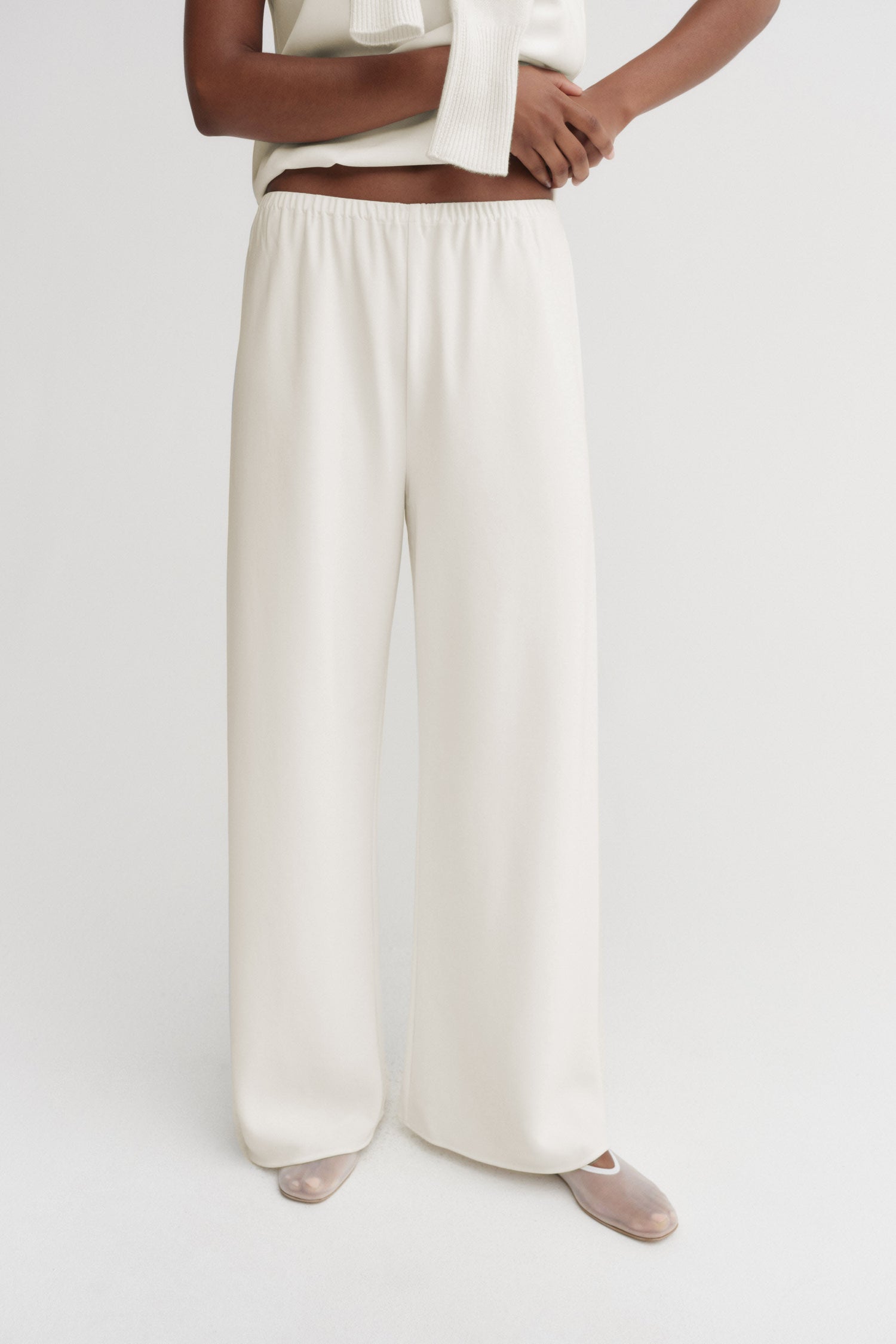 Bea Crepe Pants, cream