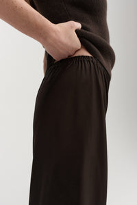 Bias Satin Pants, chocolate