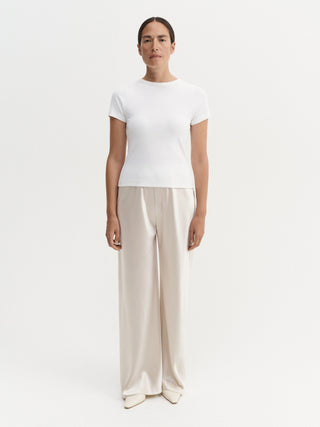 Bias Satin Pants, pearl