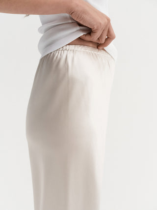 Bias Satin Pants, pearl