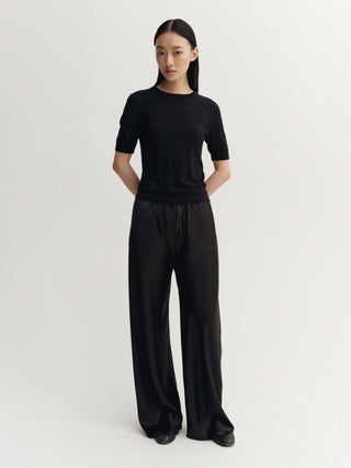 Bias Satin Pants, black