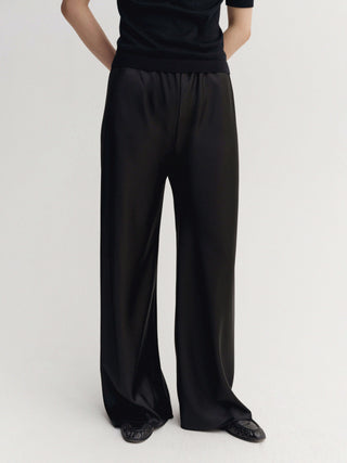 Bias Satin Pants, black