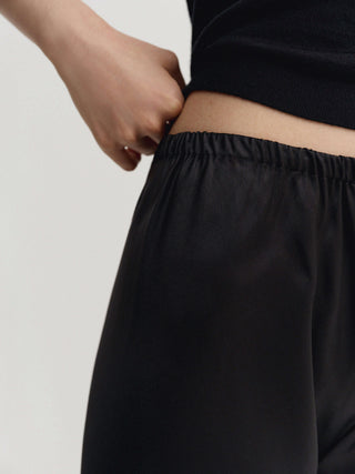 Bias Satin Pants, black