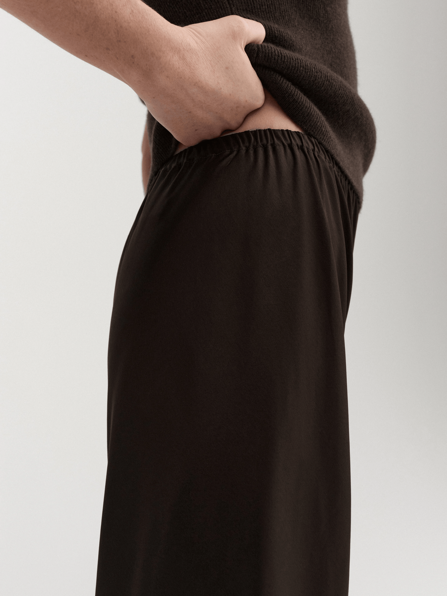 Bias Satin Pants, chocolate