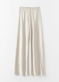 Bias Satin Pants, pearl