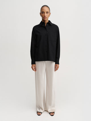 Bias Satin Pants, pearl