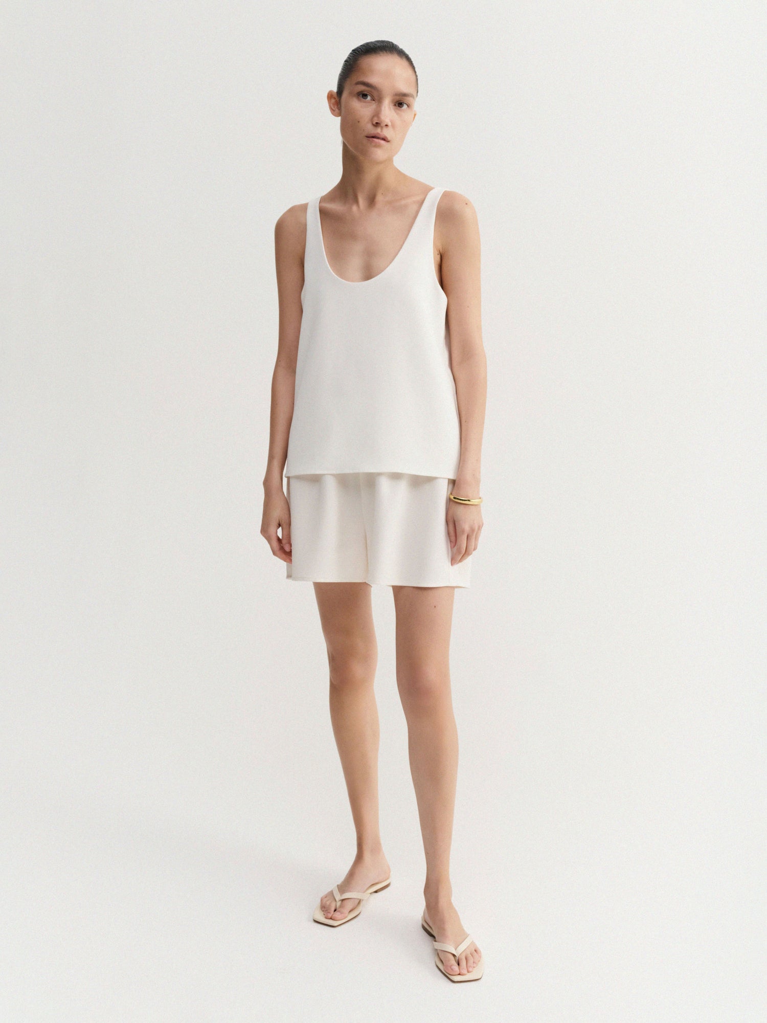Bim Crepe Shorts, cream