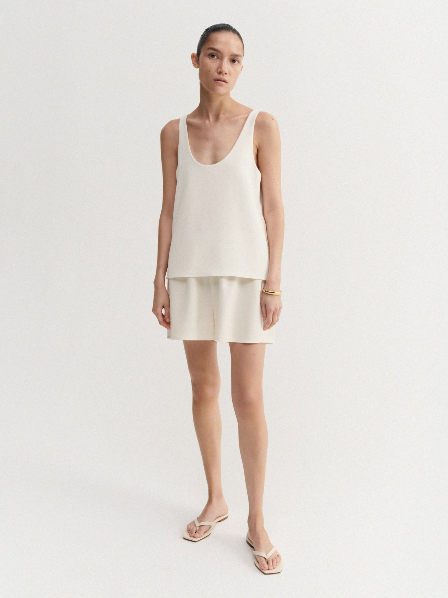 Bim Crepe Shorts, cream