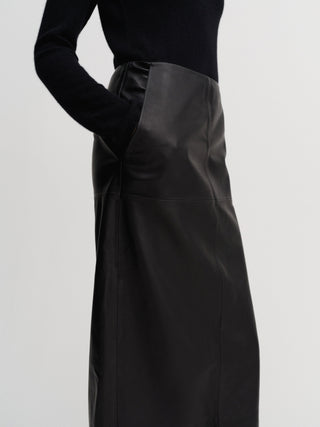 Birdy Leather Skirt, black