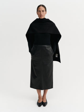 Jupe en cuir 'birdy', noire