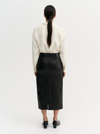 Birdy Leather Skirt, black