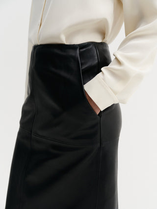 Birdy Leather Skirt, black