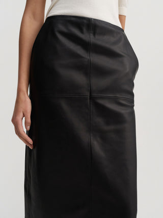 Birdy Leather Skirt, black