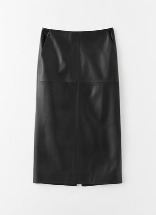 Birdy Leather Skirt, black