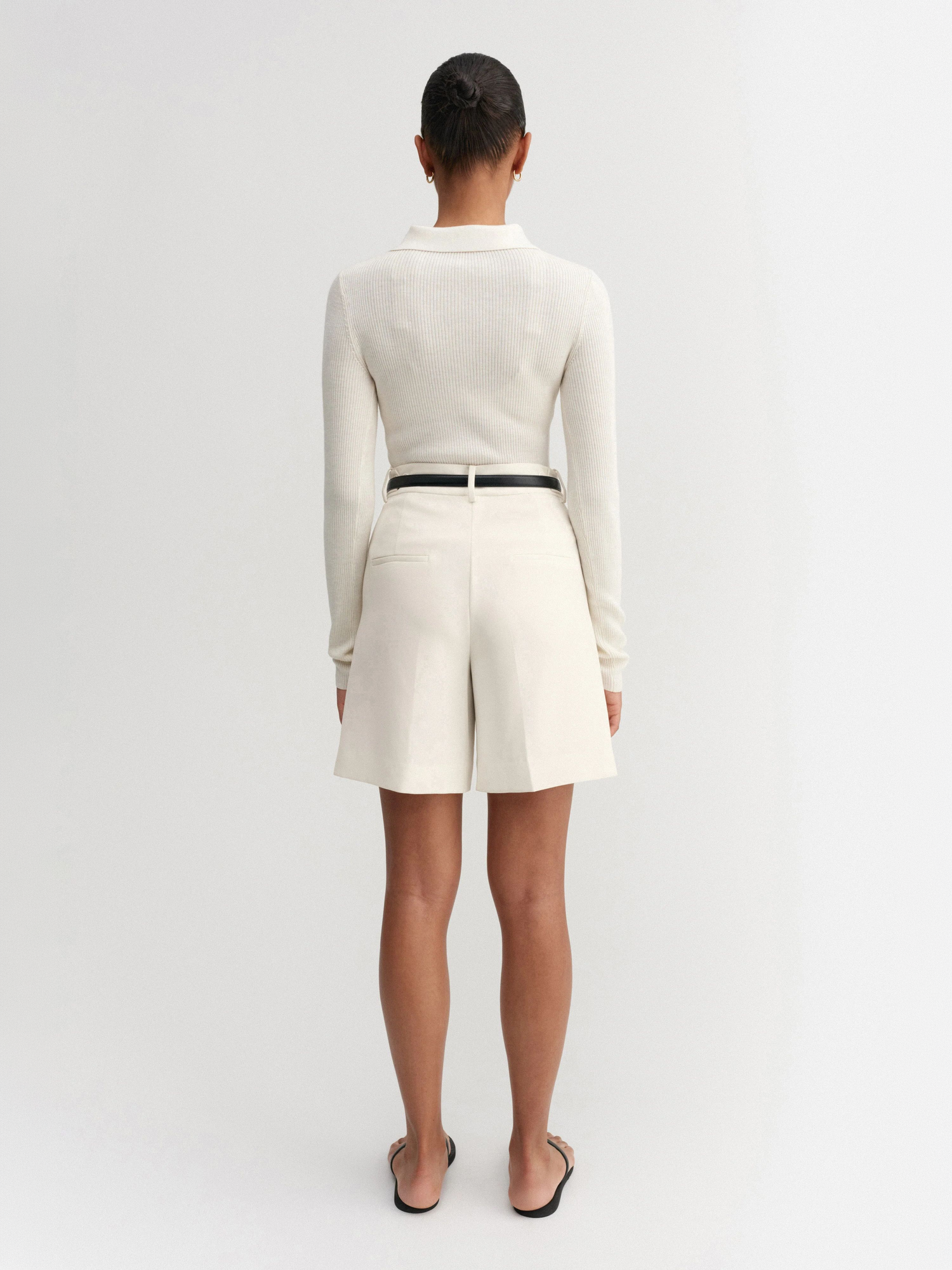 Blair Crepe Shorts, cream
