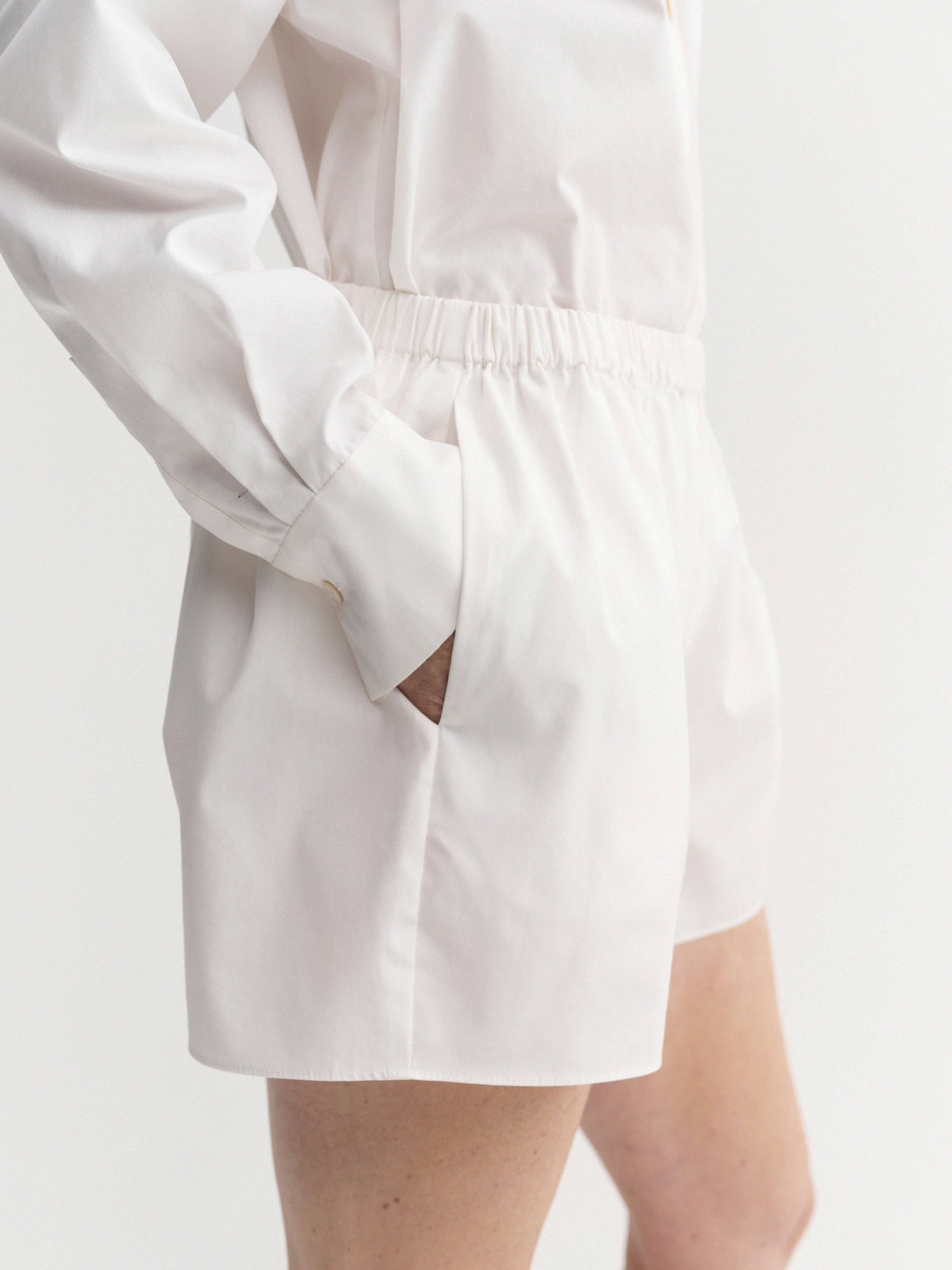 Blay Poplin Shorts, white