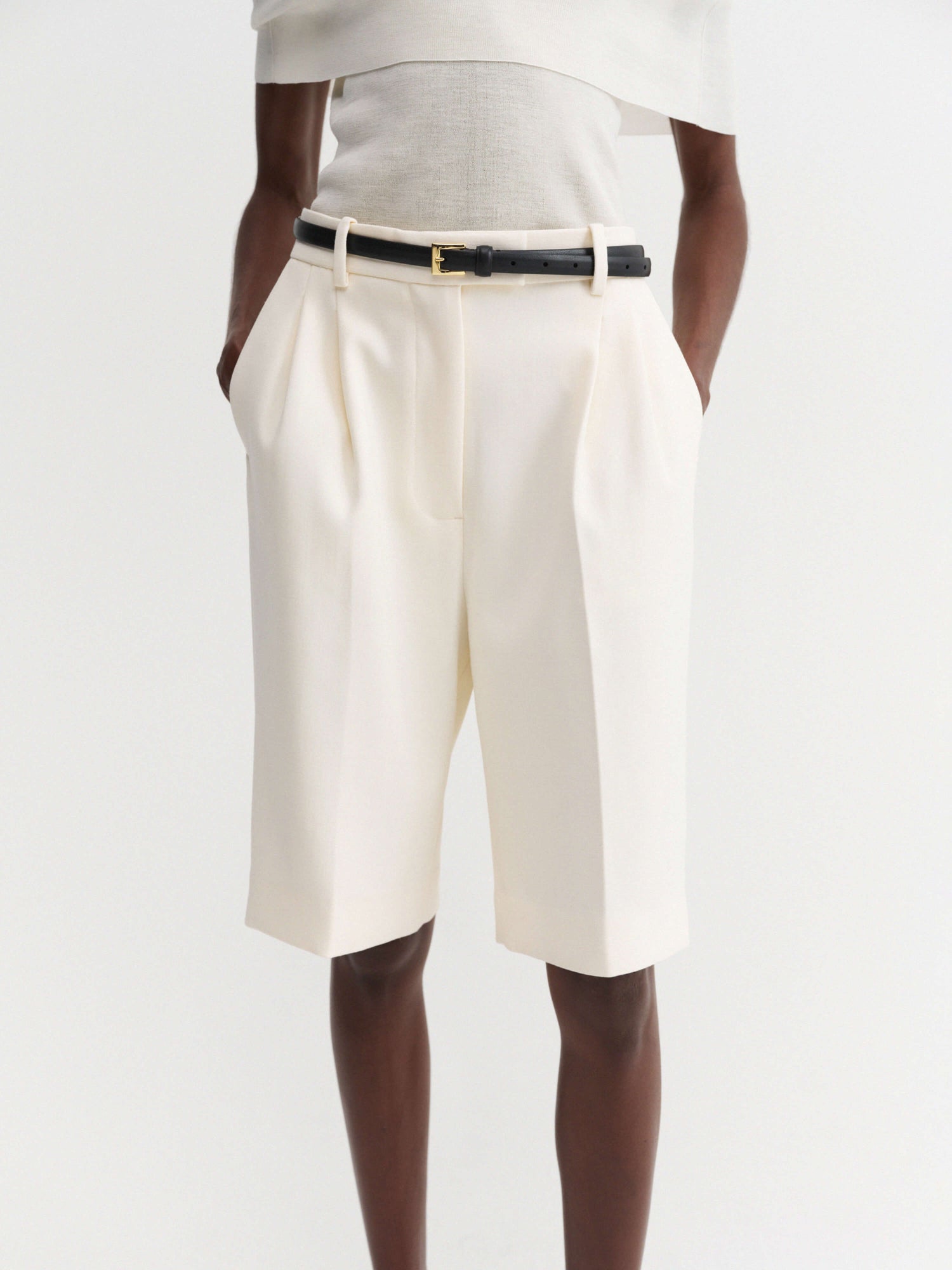 Bruna Tailored Shorts, vanilla