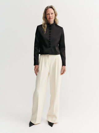 Cayla Satin Jacket, black