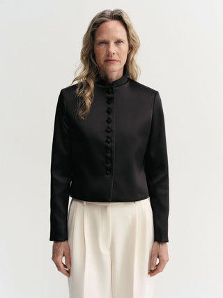 Cayla Satin Jacket, black