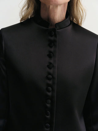 Cayla Satin Jacket, black