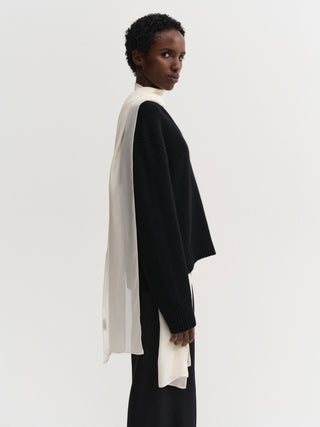 Della Silk Chiffon Scarf, cream