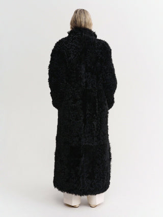 Claudie Shearling Coat, black
