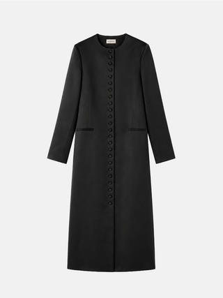 Cleo Long Satin Jacket, black